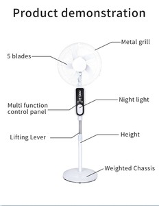 High Quality Solar <b>Fan</b> With Solar Panel Rechargeable 16 Inch <b>Standing</b> <b>Fan</b> Brushless Motor Remote Control For Outdoor Camping - Product Image 4