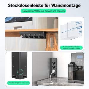 Multiprise de bureau européenne multi-contacts 2 USB-A et 2 prises de courant <span class=keywords><strong>d</strong></span>'<span class=keywords><strong>angle</strong></span> de type C 2m de rallonge <span class=keywords><strong>pour</strong></span> la <span class=keywords><strong>cuisine</strong></span> de bureau à domicile - Product Image 2