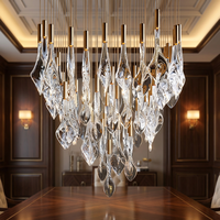 Lustre LED personnalisable pour salle de banquet de mariage, hôtel, lampe suspendue longue ou moyenne pour table à manger, idéal pour salon