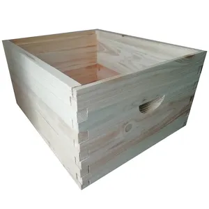 Ahşap arı kovanı kutusu toptan langstroth dadant arı kovanı kutusu köknar ahşap arı kovanı kutusu