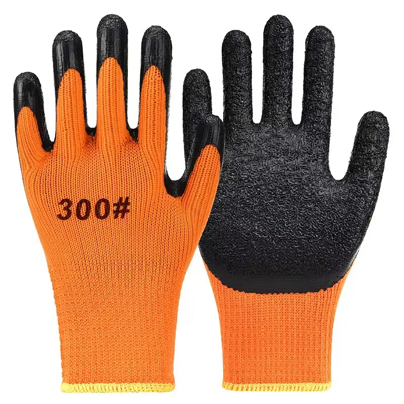 Shuoya prix inférieur orange laine éponge latex mousse gants hiver chaud travail gant Construction sécurité gant