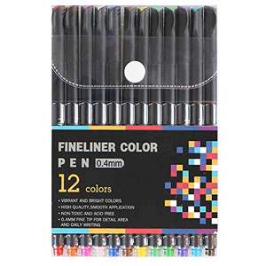 Stylo feutre fin Bonvada 0,4 mm pour dessin et écriture, design personnalisé, 12, 24, 48, 60, 100 couleurs, cadeau promotionnel graphique - Product Image 1