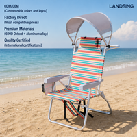 Chaise de plage pliante Oxford avec auvent pare-soleil pour la plage et le camping, chaise pliante inclinable réglable, directement de l'usine