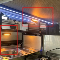 Lumière d'auvent de camping-car étanche 500 mm de long 16W IP67, double couleur réglable blanc ambre pour camping-car et camion