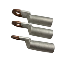 Connecteurs de transition bimétalliques carrés plats en cuivre-aluminium (Cu Al) à sertir, plaqués étain, extrémités soudées par friction