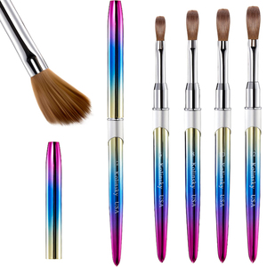 Iridescent Nail Brush <b>Set</b> Kolinsky <b>Paint</b> Brush Split End Angled Chisel Fan Bristle for Gel Polish Salon Manicure - Product Image 1