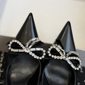 Escarpins d'été 2026 pour femme en similicuir à talon aiguille super haut, élégants avec nœud et bout pointu peu profond, à enfiler - Product Image 2