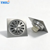 Siphon de sol carré en acier inoxydable SUS304, finition miroir, anti-odeur, anti-insectes, drainage rapide, siphon de douche invisible, au meilleur prix