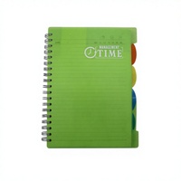 Carnet à spirale A5 avec 4 intercalaires en PP, couverture simple en PP, cahiers à spirale lignés personnalisés en gros pour étudiants