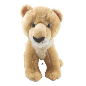 कस्टम आलीशान खिलौना लायननेस 20 सेमी बैठे हुए पशु शेर भरवां कस्टम नरम आलीशान बच्चों के उपहार खिलौने