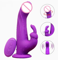 Vibrateur sexuel à double vibration et ventouse, télécommandé sans fil, pour masturbation féminine – Jouet sexuel pour adultes très populaire