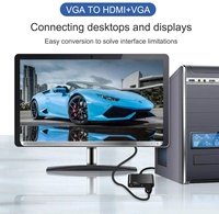 VGA Video dan 3.5Mm Audio Ke HDMI dan VGA Adapter Converter untuk Komputer Desktop dan Laptop, Monitor dan proyektor Dll