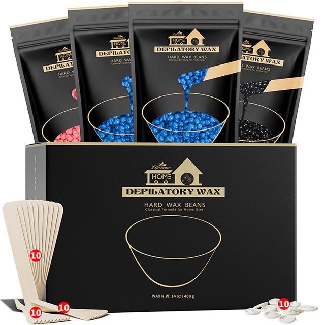 Lifestance No Strip Depilatory Hot Film Wax Hair Removal Painless Hard Wax Beads Natural Rosin 100% Anti-allergy Quick Melting