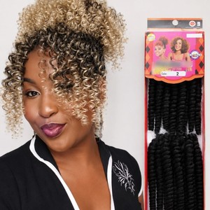 Estensioni per trecce sintetiche 130g Springy Afro Twist Hair Mambo Curls, ignifughe, <span class=keywords><strong>a</strong></span> lunga durata, in fibra <span class=keywords><strong>a</strong></span> bassa temperatura - Product Image 1