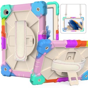 Funda para tableta <span class=keywords><strong>Samsung</strong></span> Galaxy Tab <span class=keywords><strong>A8</strong></span> SM-X200/SM-X205 10,5, portalápices, híbrida, giratoria 360, con pata de cabra, funda con correa para el hombro - Product Image 1