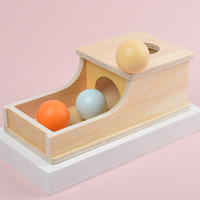 Nouvelle Boîte Montessori 2025 pour l'Éducation Précoce du Bébé : Boîte de Permanence des Objets et Boîte de Lancer en Bois – Jouet Éducatif