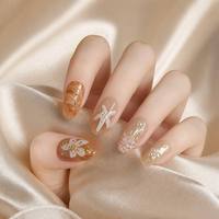 Nouveautés Y13 - Ensemble de faux ongles réutilisables Kaixin - 10 pièces - Style amande courte - Ongles en acrylique à presser - Vernis brillant
