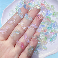 30 Breloques pour Ongles en Résine Transparente Effet Dégradé, Motif Dauphin 3D Mignon, Décorations d'Art Ongulaire Thème Océan Estival, Accessoires pour Ongles