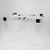 Table de jeu de backgammon en acrylique à charnière en laiton sur mesure avec 4 pieds amovibles table d'échecs haut de gamme en lucite