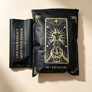 Custom Logo Matte Black PE Zipper <b>Bag</b> Gold Printing Garment Clothing Packaging <b>Zip</b> Lock Pouch <b>Bag</b> for Small Business - Product Image 3