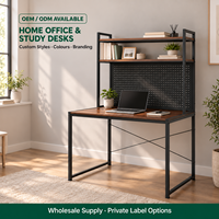 Bureau d'étude avec étagères de rangement, bureau d'écriture pour étudiant, pour la maison, la chambre et le travail sur ordinateur, pour la vente en gros de meubles OEM ODM