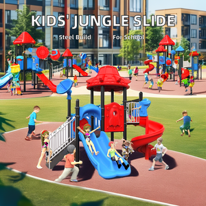 पार्क स्पोर्ट्स पार्क और मनोरंजन पार्क के लिए स्लाइड किड्स के खेल के साथ नए आउटडोर प्लास्टिक जंगल जिम - Product Image 4
