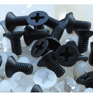 Đen & Trắng ISO tiêu chuẩn chìm nhựa chéo lõm Metric bu lông M2.5 M3 M4 M5 M6 M8 Nylon phẳng đầu máy vít - Product Image 3