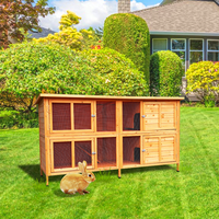 Cage à lapins en bois pour jardin, deux étages, maisons pour animaux de compagnie, cages, vente en gros, nichoirs à lapins personnalisés