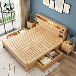 Cama King Size de Madera con Almacenamiento, Diseño Nuevo, Muebles de Dormitorio, Venta al Por Mayor en China, Mejor Precio, Personalizable, Gran Stock, Lista para Enviar - Product Image 3