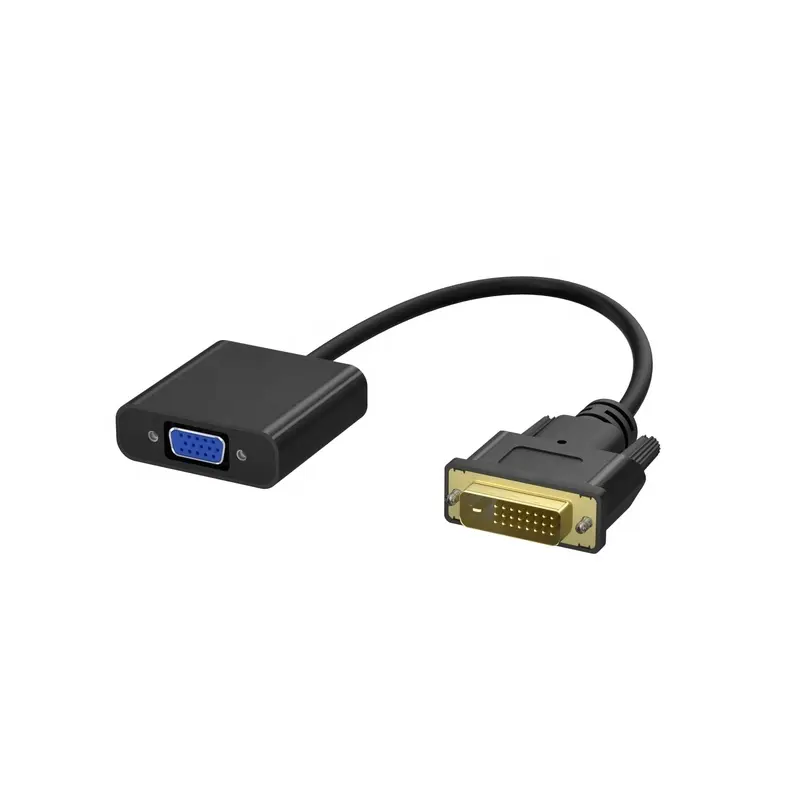 High Quality Gold Plated ABS Black Cable DVI 24+1 Male To Female DVI To VGA Cable Adapter For Monitor