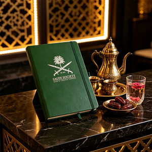 Agenda de Negocios Personalizada con Tapa Dura de Cuero PU, Logotipo en Lámina Dorada, Banda Elástica, Encuadernación Perfecta y Diseño en Relieve/Bajo Relieve - Product Image 3