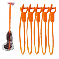 Crochet flexible en plastique pour déboucheur de drain et éliminateur de cheveux, vente en gros |   Outil de débouchage de tuyaux à crochet |   Pour le nettoyage des tuyaux de la douche et de l'évier de la salle de bain