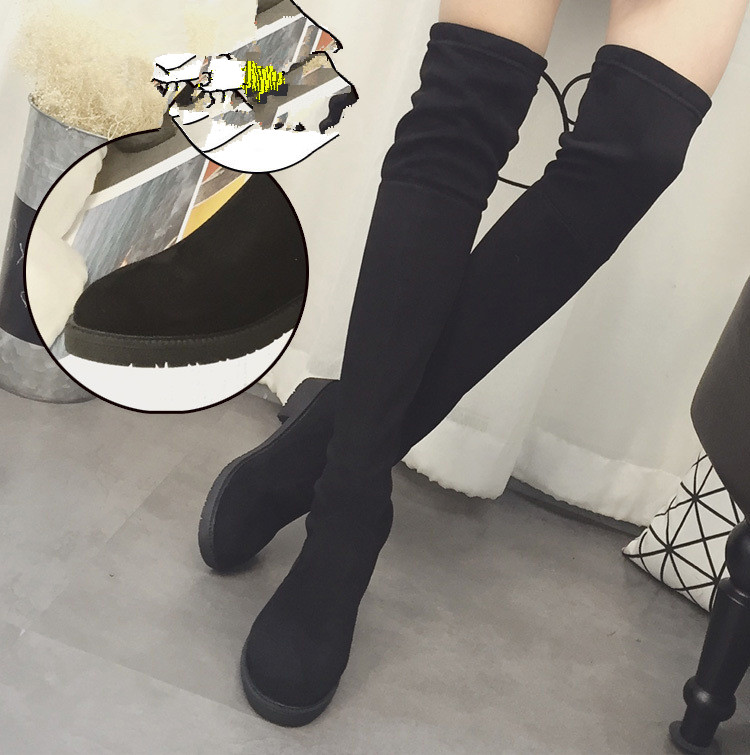 Женские сапоги выше колена, на высоком каблуке