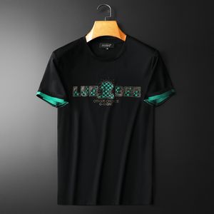 Camiseta de Verano de Algodón Puro Cómoda con Estampado de Letras para Hombre, Camiseta de Manga Corta Verde Moderna con Estampado Ajustada - Product Image 5
