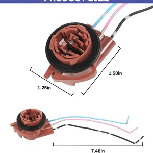 Automotive Brake <b>Light</b> <b>Socket</b> 3156 3157 Pre Wired Harness Adapter For LED Bulb Replacement Repair 12V - Product Image 2