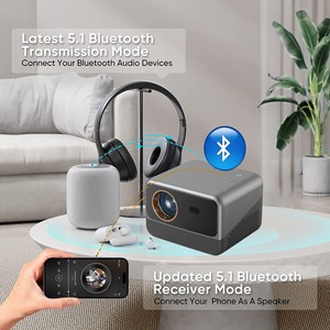 Fabrika satış led android projektör 1080p <span class=keywords><strong>Bluetooth</strong></span> <span class=keywords><strong>wifi</strong></span> kablosuz bağlantı telefon TV oyun video taşınabilir akıllı mini projektör - Product Image 2