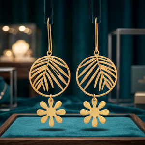 Pendientes de Aro de Acero Inoxidable Hechos a Mano con Piedras Preciosas, Chapados en Rodio, Estilo Étnico Bohemio para Niños - Product Image 3