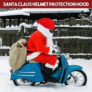 Chapeau de Père Noël en peluche rouge pour décoration de Noël, écologique, doux, à porter sur la tête (type <span class=keywords><strong>moto</strong></span>) - Product Image 3