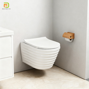 Inodoros modernos con tanque oculto, de cerámica, redondos, suspendidos, con bidé, para baño de hotel, con sifón en P, sin borde, inodoro de pared. - Product Image 1