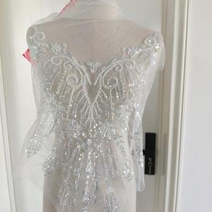 Paillettes di perline per unghie tridimensionali di lusso bianco, toppe di fiori in pizzo, abiti da sposa, materiali decorativi - Product Image 3