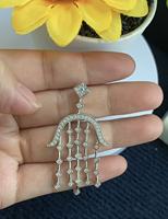 Boucles d'oreilles pendantes à longues pampilles pour femmes, en argent 925, style élégant et luxueux, boucles d'oreilles pour mariage et banquet