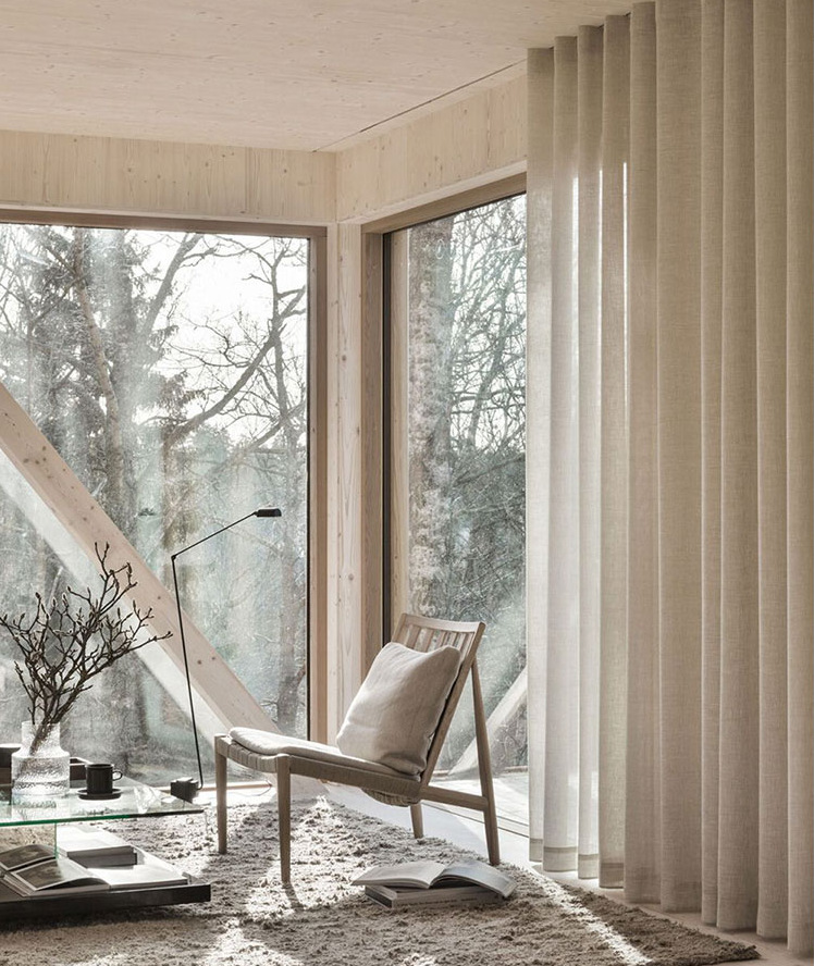 Japanese style Elegant design linen window curtain bedroom yarn dyed ready made curtains for the living room