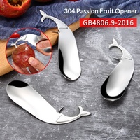 Handmatige 304 roestvrijstalen passievrucht opener, creatief gevormd keukengereedschap, vaatwasmachinebestendig, fruitschilopener