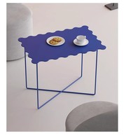 Table basse bleue de style chinois, petite table d'appoint, table de salon de luxe légère, nouvelle table créative en fer forgé, personnalisable, style italien
