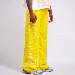Pantalones de nailon para hombre con logo bordado de poliéster, cintura elástica y diseño de patchwork - Product Image 5