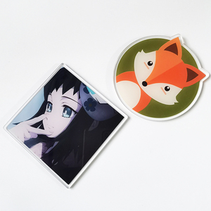 3mm 4mm Thickness Customized UV Printed Clear Acrylic Coasters Set Plastic Coasters AS GIFT