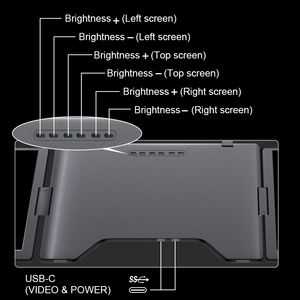 Vente directe d'usine et promotion exceptionnelle 360 °   Moniteur d'ordinateur portable à quatre écrans réglables S980, écran large 16:10, 11 % d'espace supplémentaire pour le trading - Product Image 4