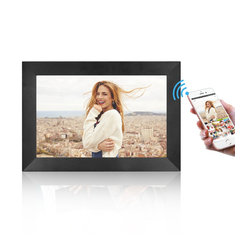 10 "IPS Сенсорная Электронная фоторамка Wi-Fi умная цифровая фоторамка календарь часы 16 ГБ для хранения цифровая фоторамка