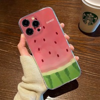 Coque de téléphone Summer Fun 16 Pro Max pour iPhone 15 14 13 12 Soft Cartoon Watermelon Fresh pour Apple Bright Girl Phone