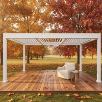 Auvent rétractable motorisé en aluminium à lames orientables pour véranda, pergola, piscine, gazebo - Extérieur, étanche, télécommande